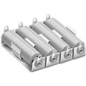 Premium Aluminum Base Battery Holder with Stainless Steel Clip for 4 AA Cells