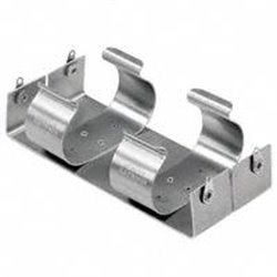 Battery holder aluminium base - plate and RVS holder for 4 x D cell high quality