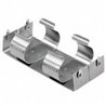 Battery holder aluminium base - plate and RVS holder for 4 x D cell high quality