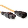 230V Powercords - IEC C13 female lockable  IEC C14 male 2.00m orange