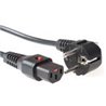 230V Powercords - Schuko angled male  IEC C13 female lockable 2.00m black