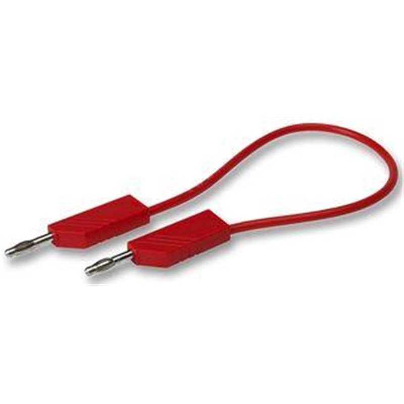 Silicone test leads red 4mm - 50cm with stackable plugs