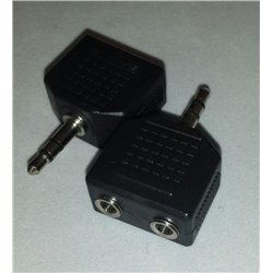 Adapter 2.5mm  male stereo  - 2 x 3.5mm female stereo