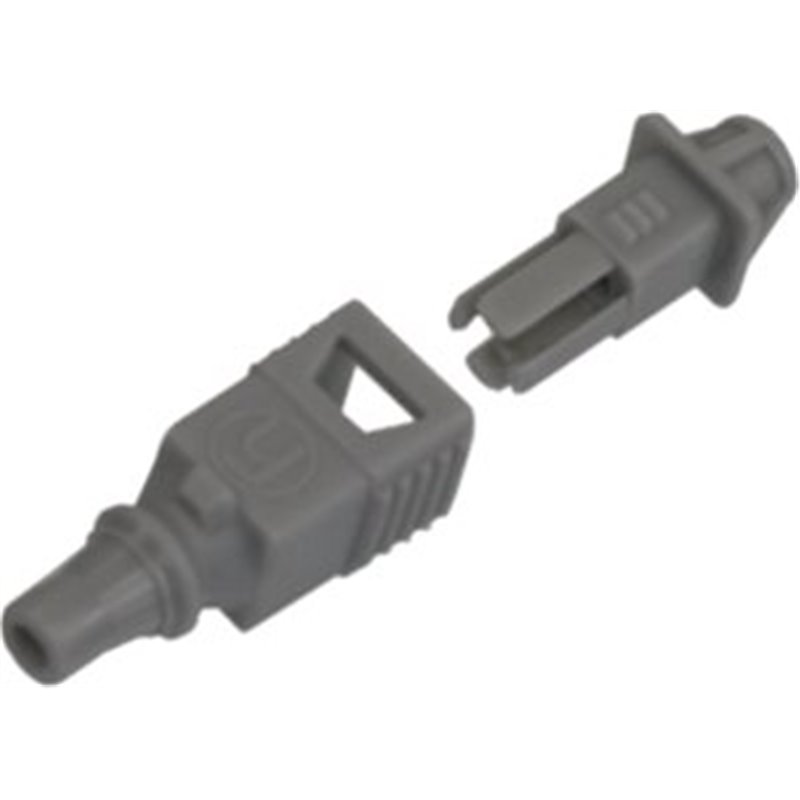 OVKS 2.2 grey, Fiber optic plug - for plastic fiber with an external diameter of 2.2 mm, strain relief 40 N, HIRSCHMAN