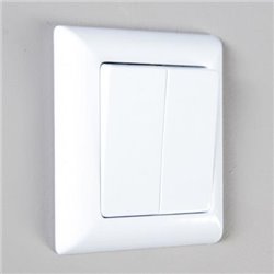 2 x  Basic changeover switch - complete white 8.2 x 8.2 cm