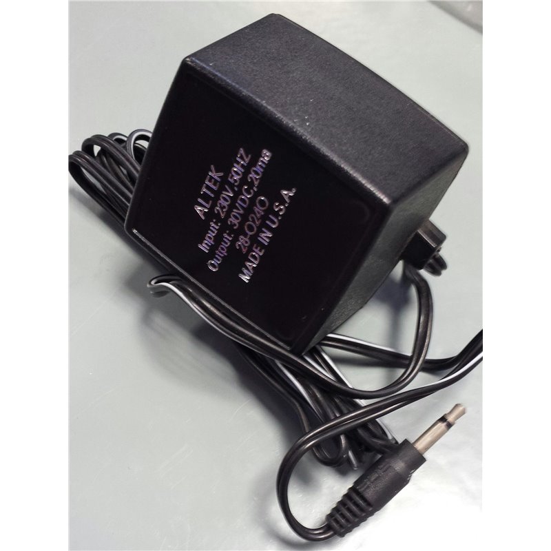 Altek 28-0240 AC adapter - Inpout: 230V, 50HZ Output: 30VDC, 20mA