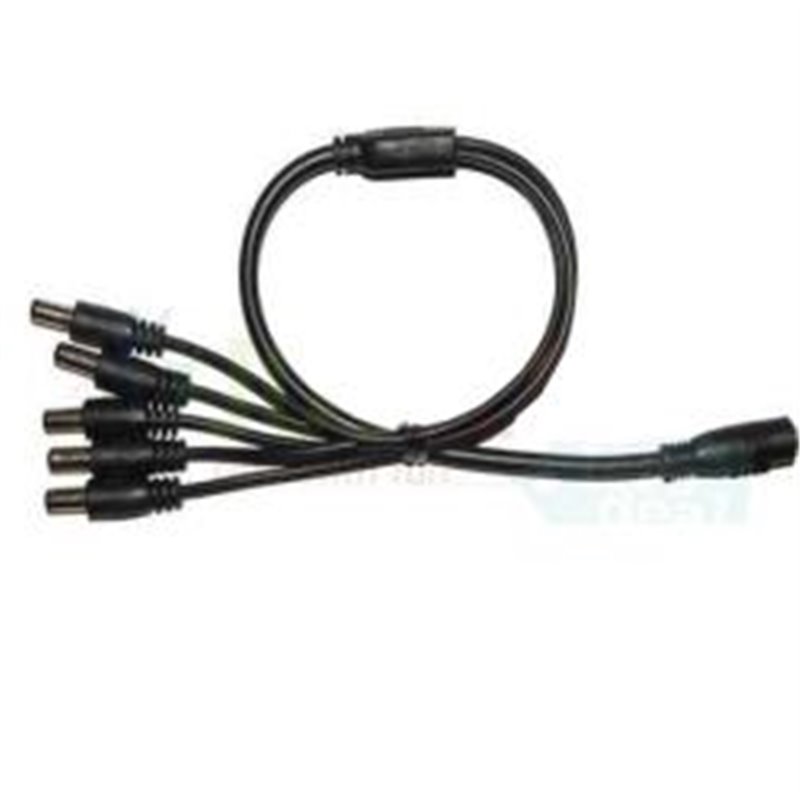  DC splitter 5-voudig, 1 x male 5.5x2.1  5 x female 5.5x2.1 CCTV