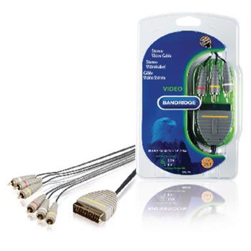 Bandridge - Composiet to Scart Cable - Connects AV Amp and other devices to a TV. 2.0m