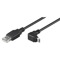 USB-A Micro USB  right-angle - USB 2.0 cable 1.8m black