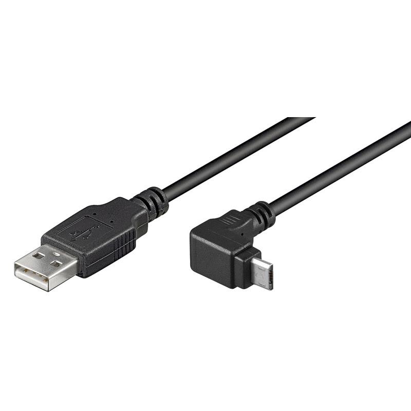 USB-A Micro USB  right-angle - USB 2.0 cable 1.8m black