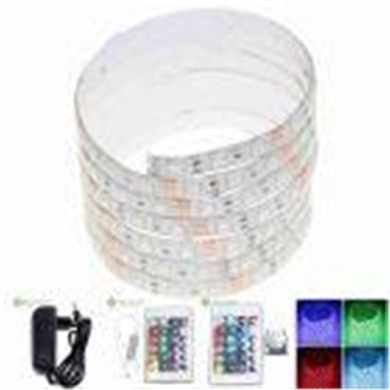 30W Waterproof RGB 5050 SMD LED Light Strip 1500lm w/ R/C / Transformer (AC 100~240V / 2M)