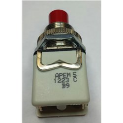 Apem button 1223C2 Off-On red - 2A 250V 12mmØ