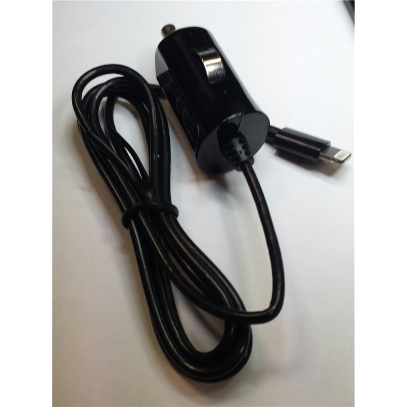 Lightning  Conn.Car Charger - Apple  12V-CAr Adaptwer 1,00 m zwart