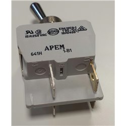 Toggle switch 15A 250VAC - 2p on-on metal handle APEM