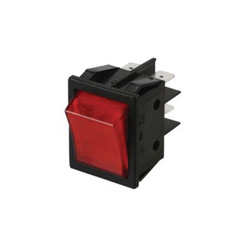 Rocker switch 2p 16A 250VAC on-off neon lamp red - 10 - 4.99 / 100 - 2.99