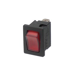 Rocker switch 1p 10A 250VAC on-off  neon lamp red - 10 - 4.99 / 100 - 3.78