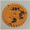 Gearwheel 3mm pitch 30T - Gearwheel Plastic. outside Ø 31,5mm. 30 tooth 2,2mm, 3mm pitch, face width 6mm. shaft 4mm Ø.