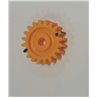 Gearwheel 3mm pitch 20T - Gearwheel Plastic. outside Ø 21,5mm. 20 tooth 2,2mm, 3mm pitch, face width 6mm. shaft 4mm Ø.