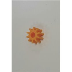 Gearwheel 3mm pitch 10T - Gearwheel Plastic. outside Ø 11,5mm. 10 tooth 2,2mm, 3mm pitch, face width 6mm. shaft 4mm Ø.