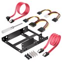 Adjustable 2.5" to 3.5" Hard Drive Mounting Kit with SATA Data & Power Cables
