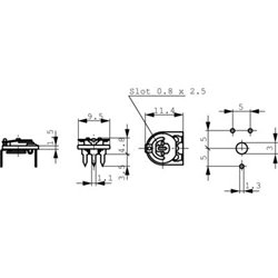 1M Trim Potm. 1turn cermet 1W - vertical 5.08 mm
