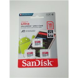 3 pack  SanDisk 16GB  Ultra MicroSDHC 98 MB/s, C10,U1, Full HD,A1