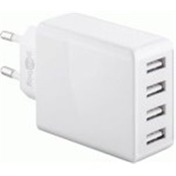 USB charger 220V  4 x USB 3.0A (30W) white