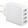 USB charger 220V  4 x USB 3.0A (30W) white