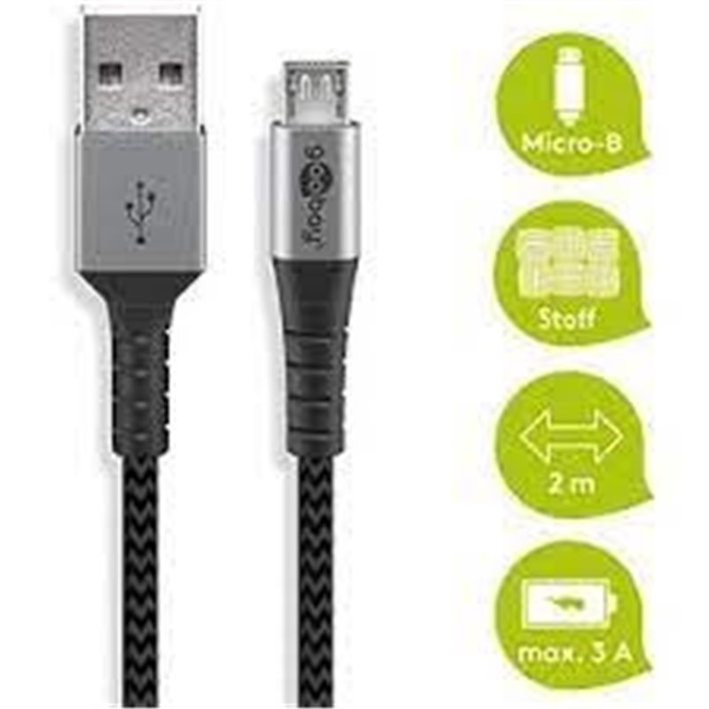 MICRO USB-A - micro USB charging and sync cable 2.0m 3A