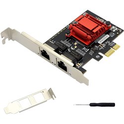 Dual Port Gigabit Ethernet Converged PCI-E x1 Card,2X RJ45 Gigabit Network Interface Controller Adapter,with 82575EB Chipset for