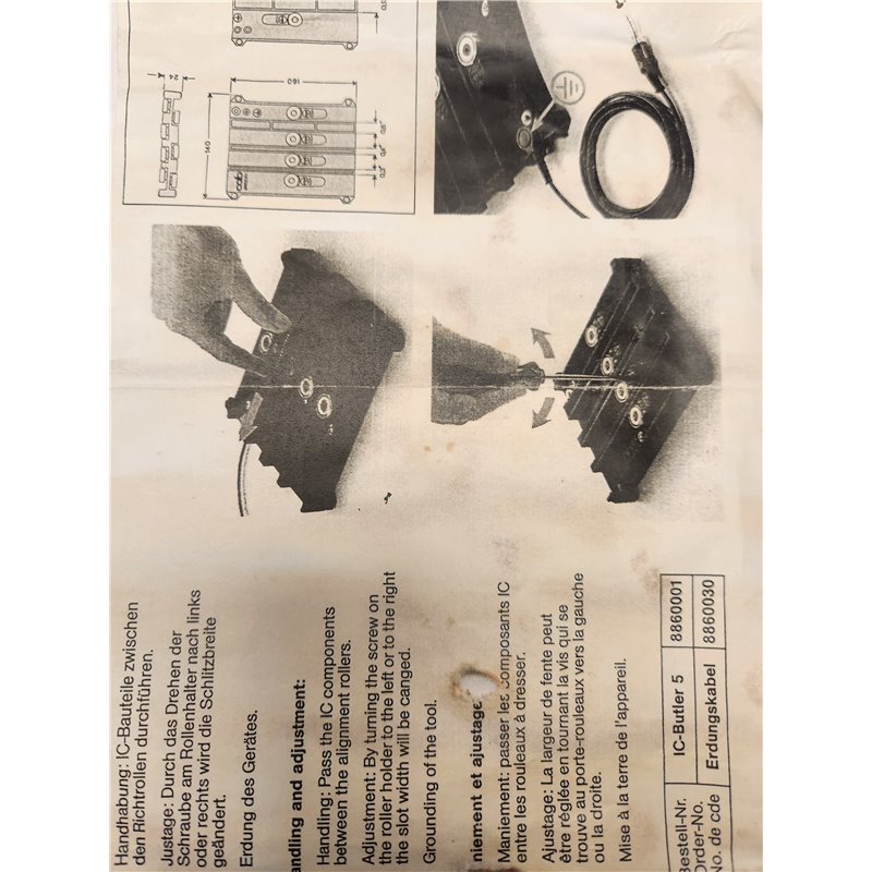 1C Straightener for all DIL IC's. Equipped with a connection for Anti-Static.