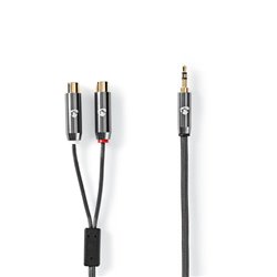 Stereo - Audio Cable/ 3.5mm male/2x RCA female/gold plated 0.2m