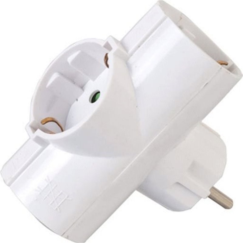 3-way T- Schuko Adapter 220V