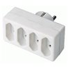 COUPLING SOCKET 4-WAY WHITE EURO (SOCKET SPLITTER) (10)