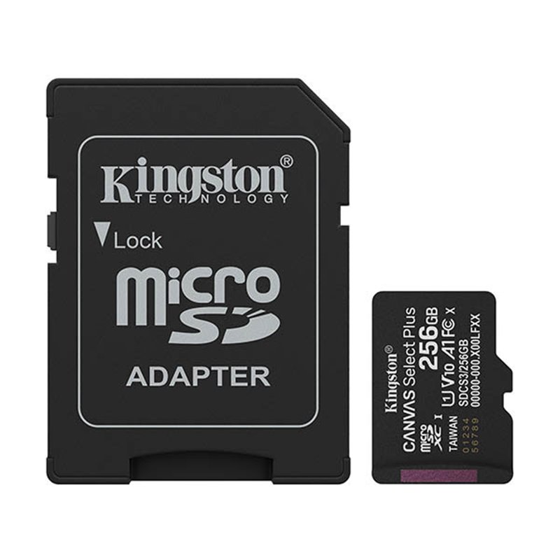 Micro SDXC 256 GB card Kinston GEN3  Adeptor