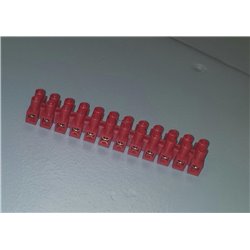 Terminal block flexible red - PVC 24 screws 4mm²  kroonsteen