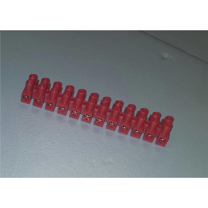 Terminal block flexible red - PVC 24 screws 4mm²  kroonsteen